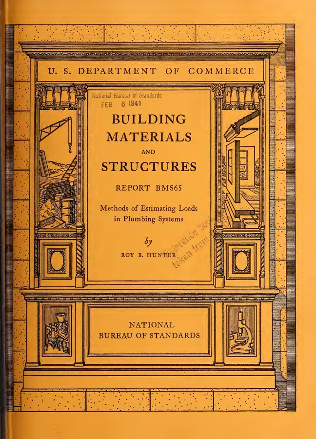 Orange printed cover of a 1940 government report titled Building Materials and Structures